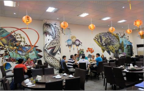 永善海鲜餐厅墙体彩绘